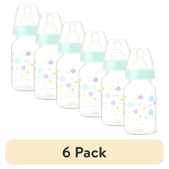 (6 pack) Parent's Choice Standard Neck Baby Bottle, 5 fl oz, Newborn 0 Month & Up, Multicolor, Unisex