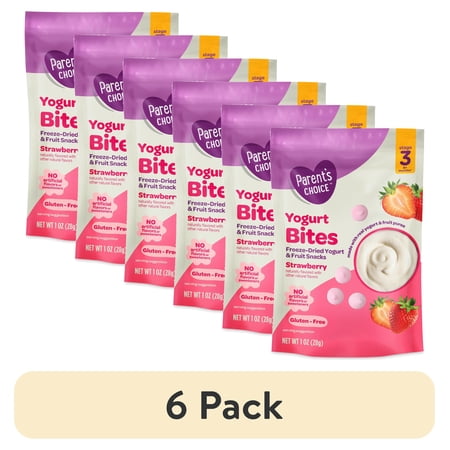 (6 pack) Parent’s Choice™ Strawberry Stage 3 Toddler Yogurt Bites Snack, 1 oz Pouch