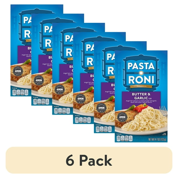 (6 pack) Pasta Roni Butter & Garlic Angel Hair Pasta, 4.7 oz Box