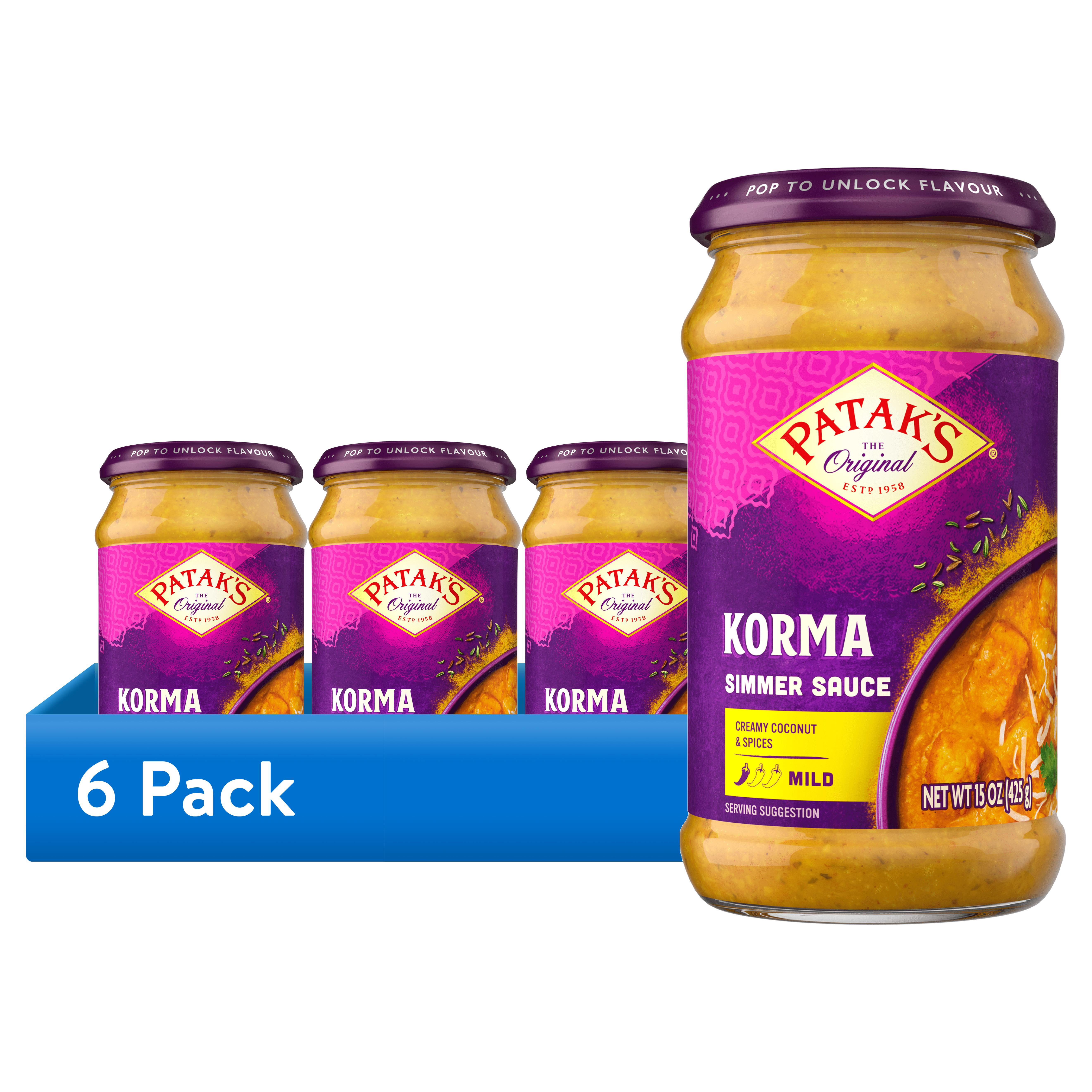 (6 pack) Patak's Korma Simmer Sauce, 15 oz