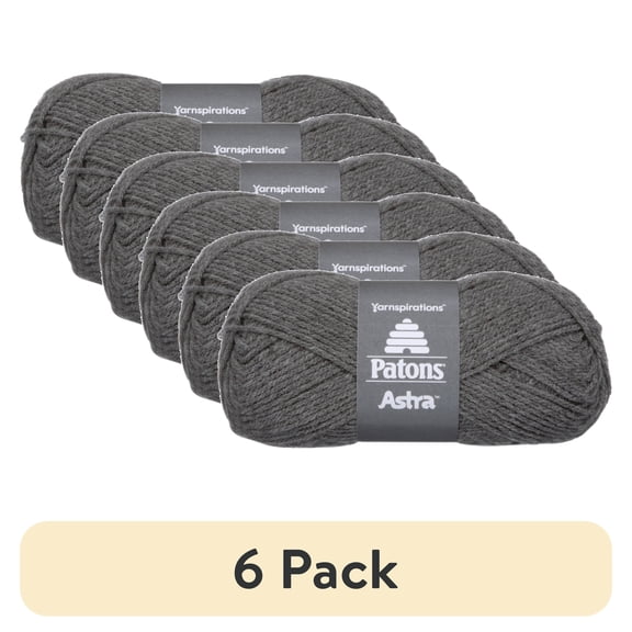 (6 pack) Patons Astra Yarn - Solids-Medium Grey