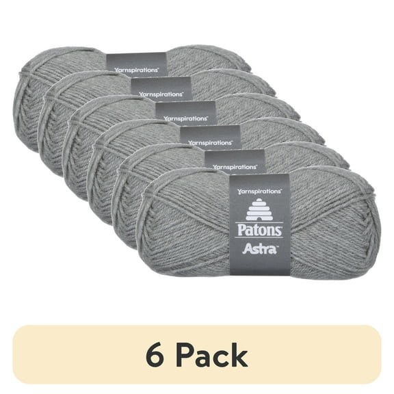 (6 pack) Patons Astra Yarn - Solids-Silver Grey