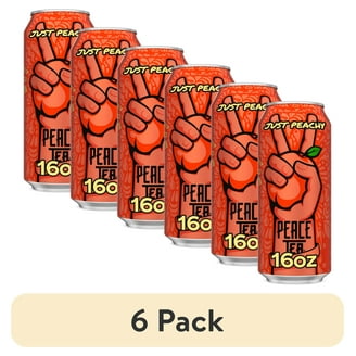 Peace Tea Sweet Peach Flavor, No Color Added, 23oz Cans - Pack of