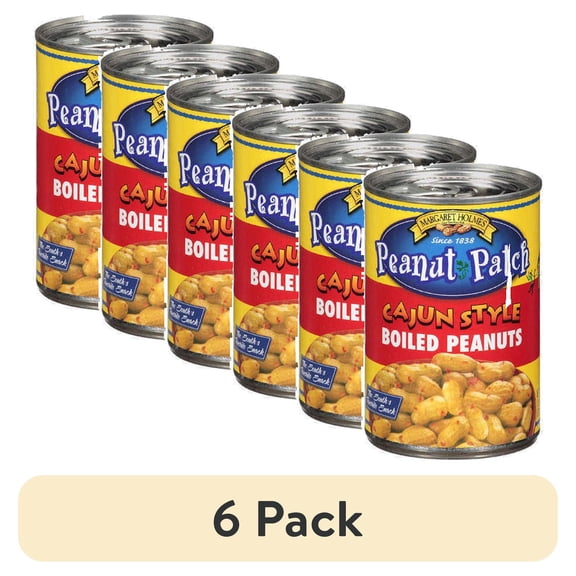 (6 pack) Peanut Patch Cajun Green Boiled Peanuts Red Two 13.5 Oz. Cans