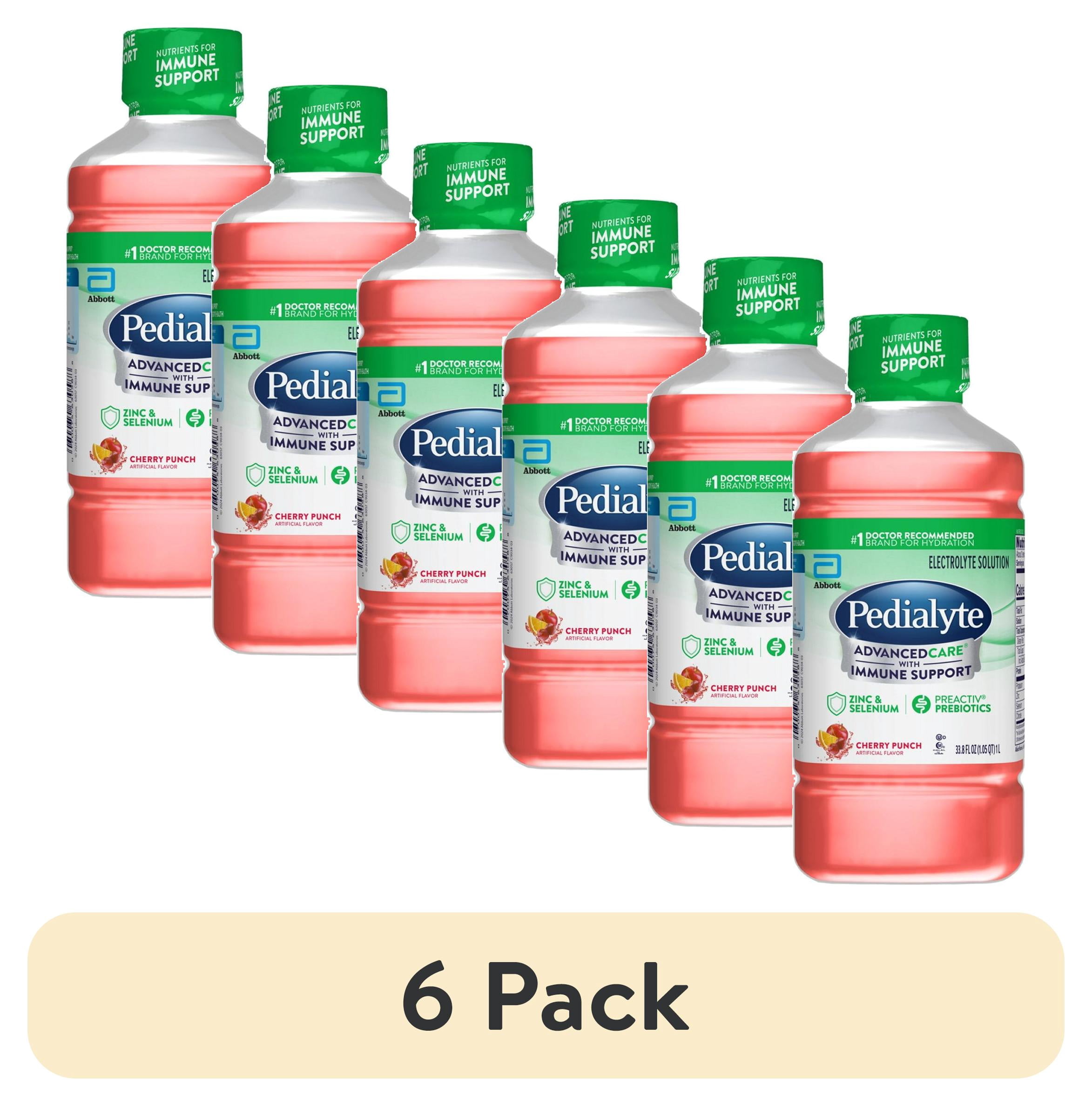 (6 pack) Pedialyte AdvancedCare Electrolyte Drink, Cherry Punch, 1 Liter