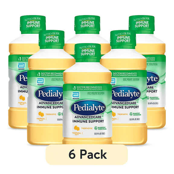 (6 pack) Pedialyte AdvancedCare Electrolyte Drink, Tropical Fruit, 1 Liter