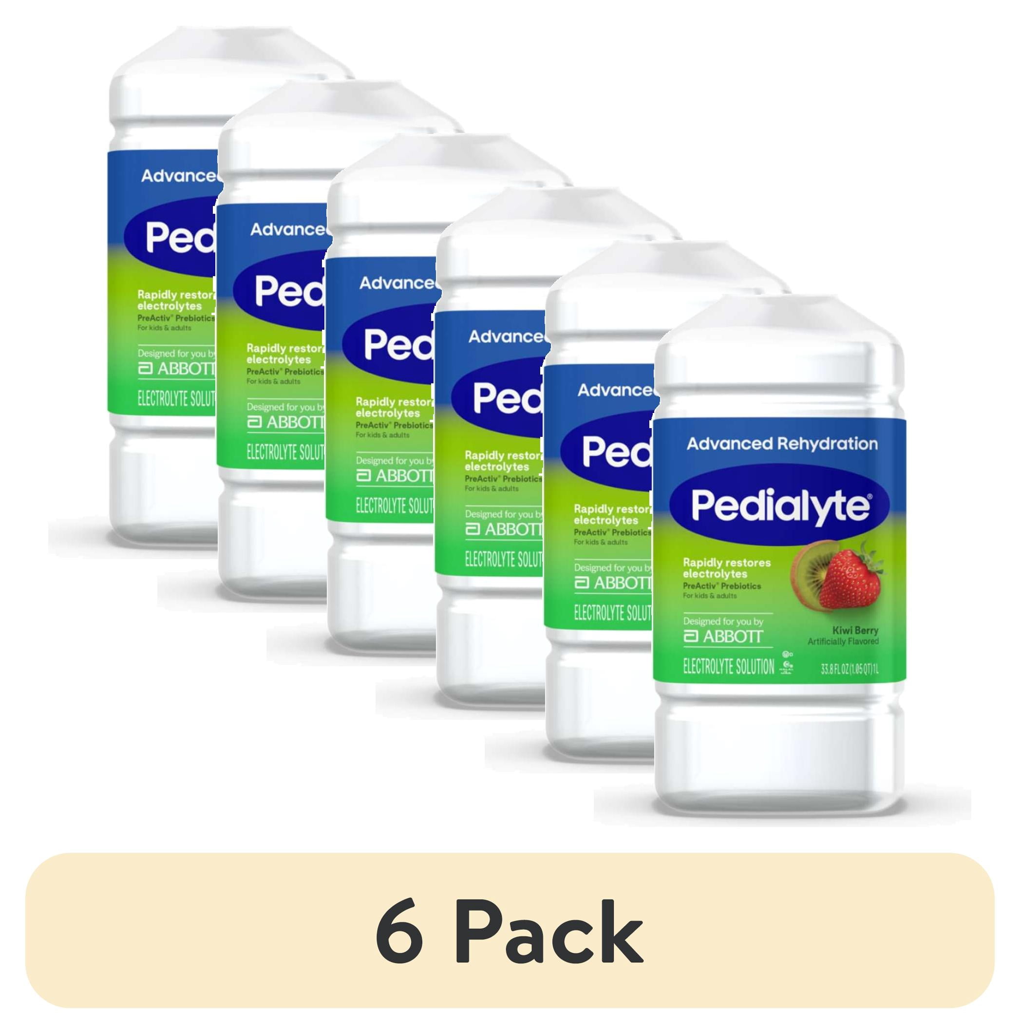 (6 pack) Pedialyte Advanced Rehydration Electrolyte Drink, Kiwi Berry, 1 Liter