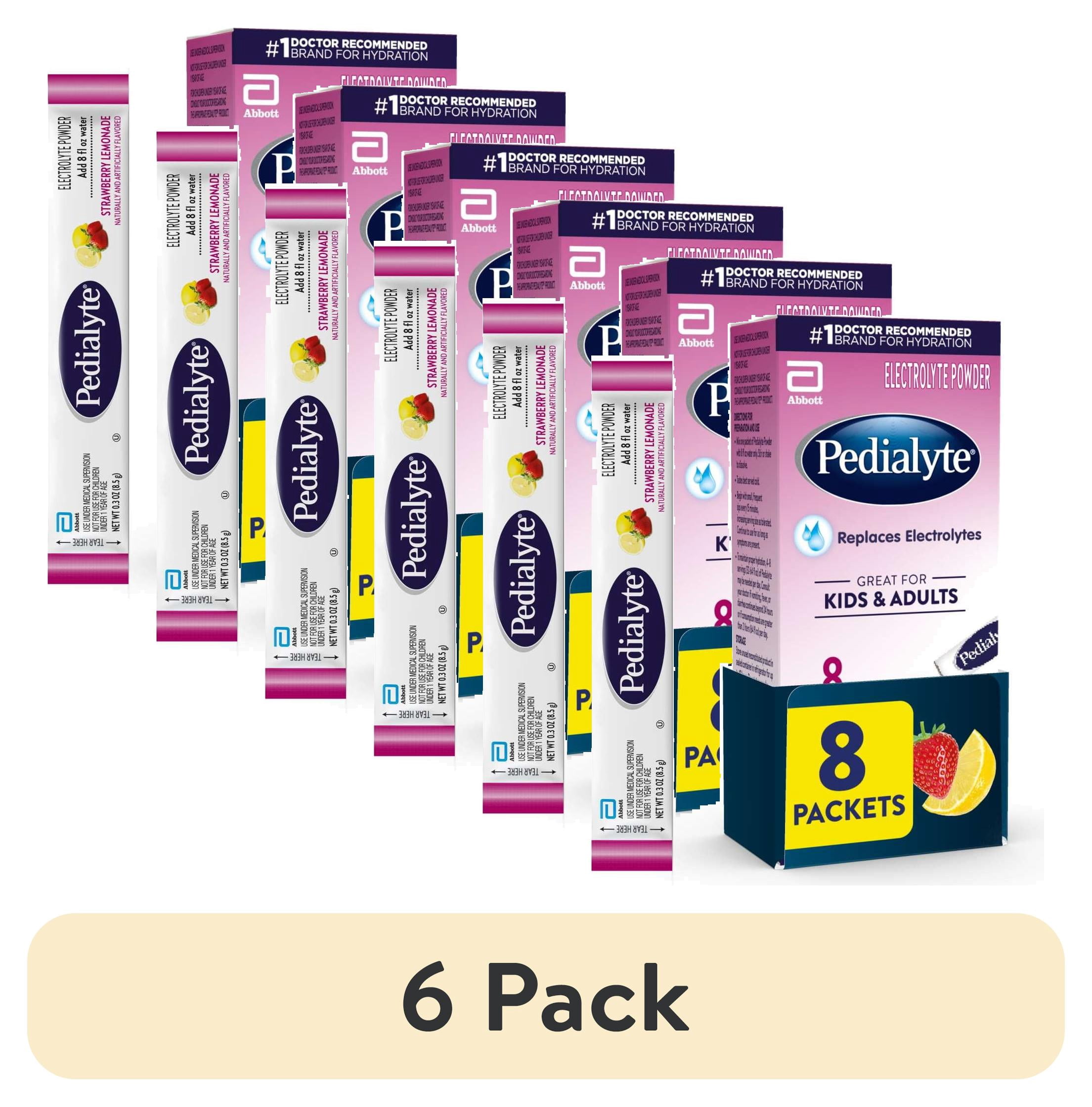 (6 pack) Pedialyte Electrolyte Powder, Strawberry Lemonad…
