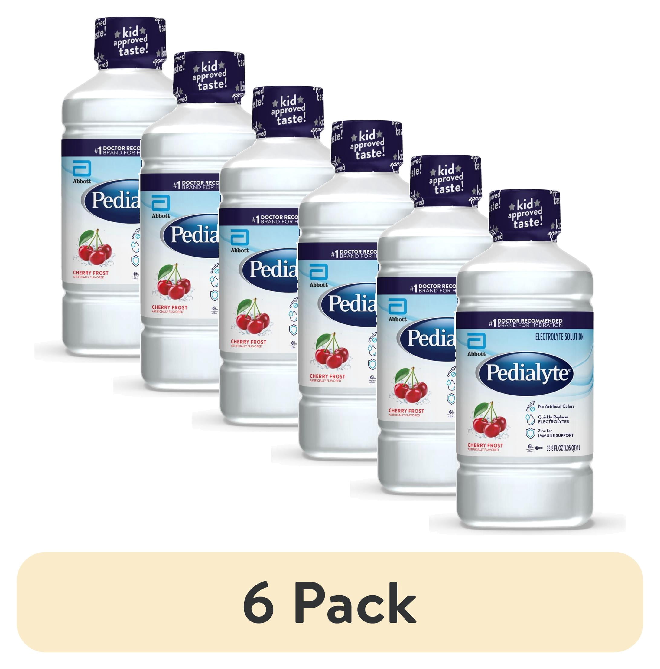 (6 pack) Pedialyte Electrolyte Drink, Cherry Frost, 1 Liter