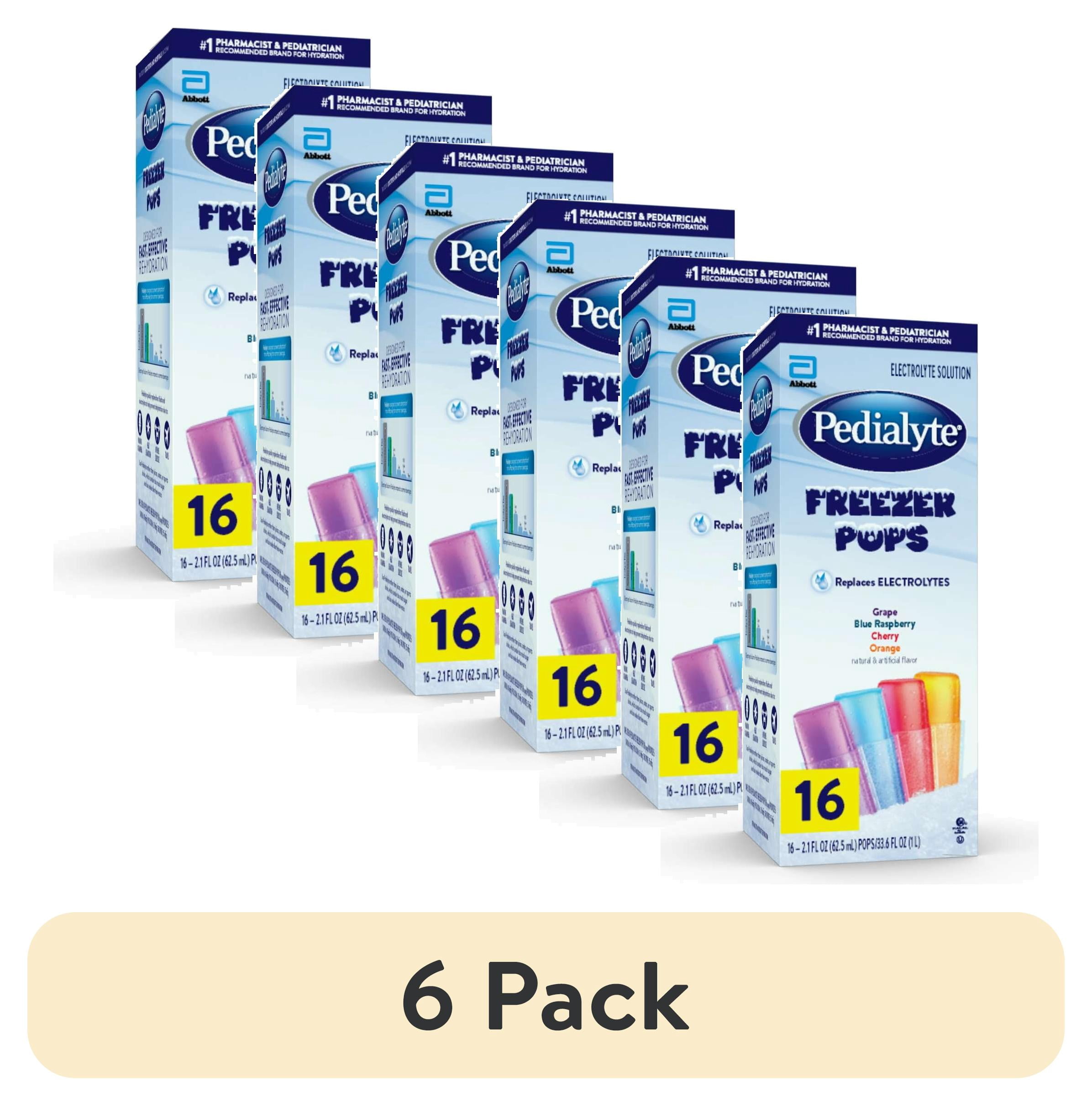 (6 pack) Pedialyte Electrolyte Solution Freezer Pops, Variety Pack, Pack of 16