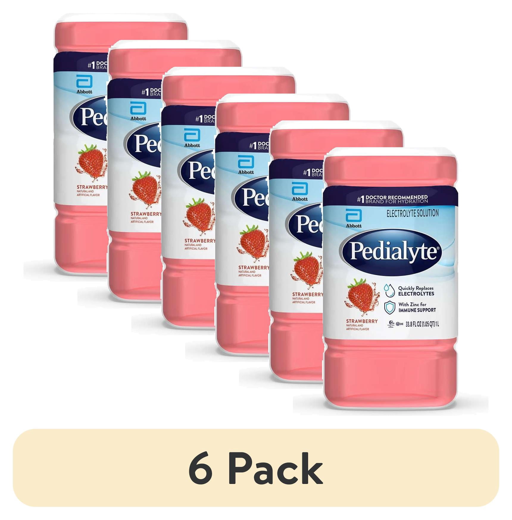 (6 pack) Pedialyte Electrolyte Drink, Strawberry, 1 Liter