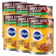 6 pack Pedigree Choice Cuts In Gravy Adult Soft Wet Dog Food Country Stew Flavor, 13.2 Oz Cans, 12 Count