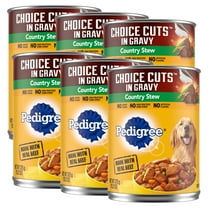 (6 pack) Pedigree Choice Cuts In Gravy Adult Soft Wet Dog Food Country Stew Flavor, 13.2 oz Cans, 12 Count