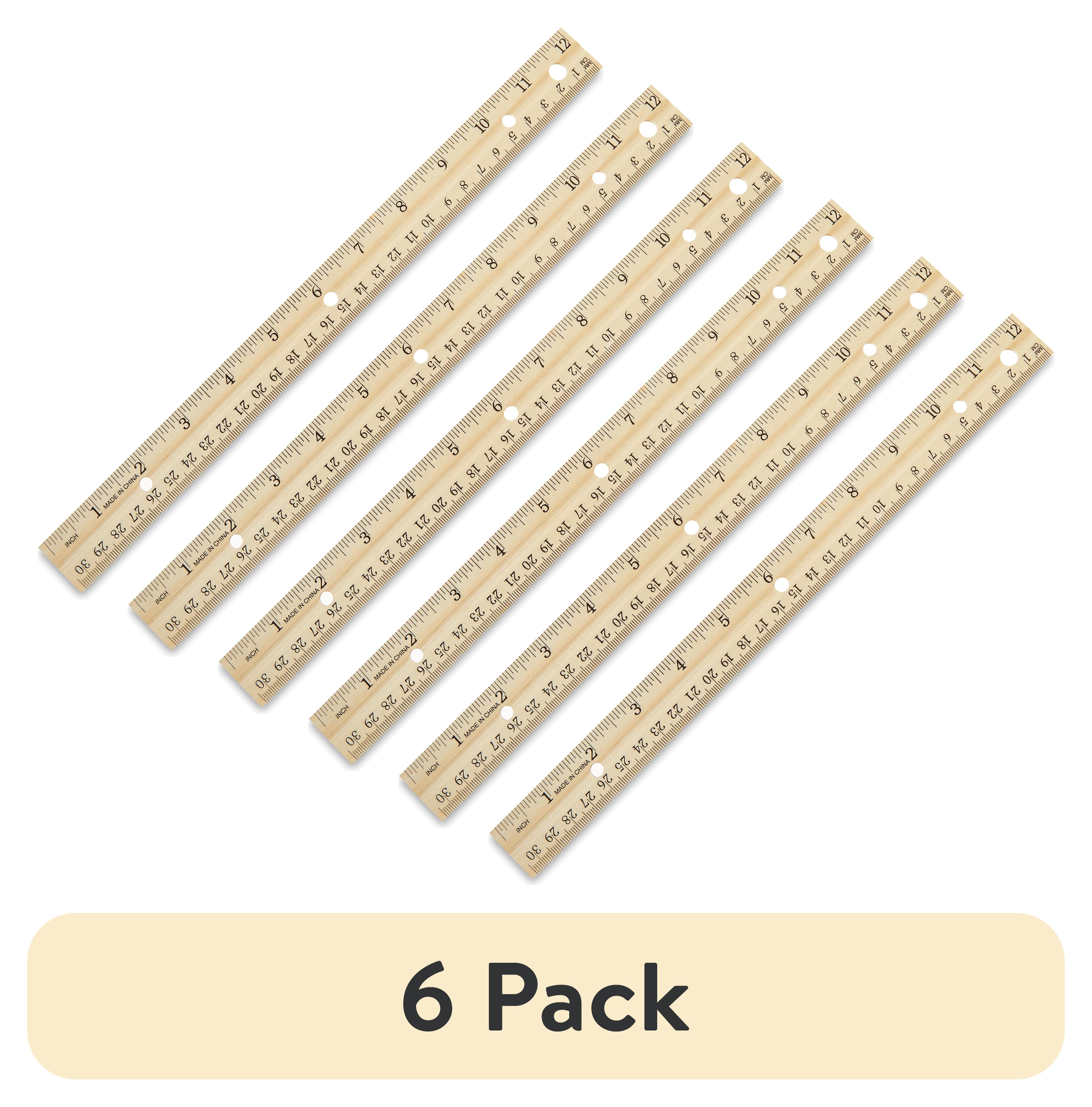 (6 pack) Pen + Gear Wood Ruler, 12 inch, Ideal for Elementary to High ...
