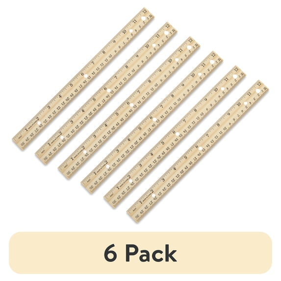 (6 pack) Pen + Gear Wood Ruler, 12 inch, Ideal for Elementary to High ...