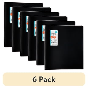 (6 pack) Pen+Gear Poly Standard 1 in Round-Ring Binder, Black