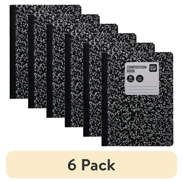 (6 pack) Pen+Gear Composition Book, Wide Ruled, 7.5"x 9.75", Marble Design, Paper Cover, 80 Sheets