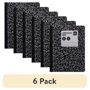 6 pack Pen+Gear Composition Book, Wide Ruled, 7.5"x 9.75", Marble Design, Paper Cover, 80 Sheets