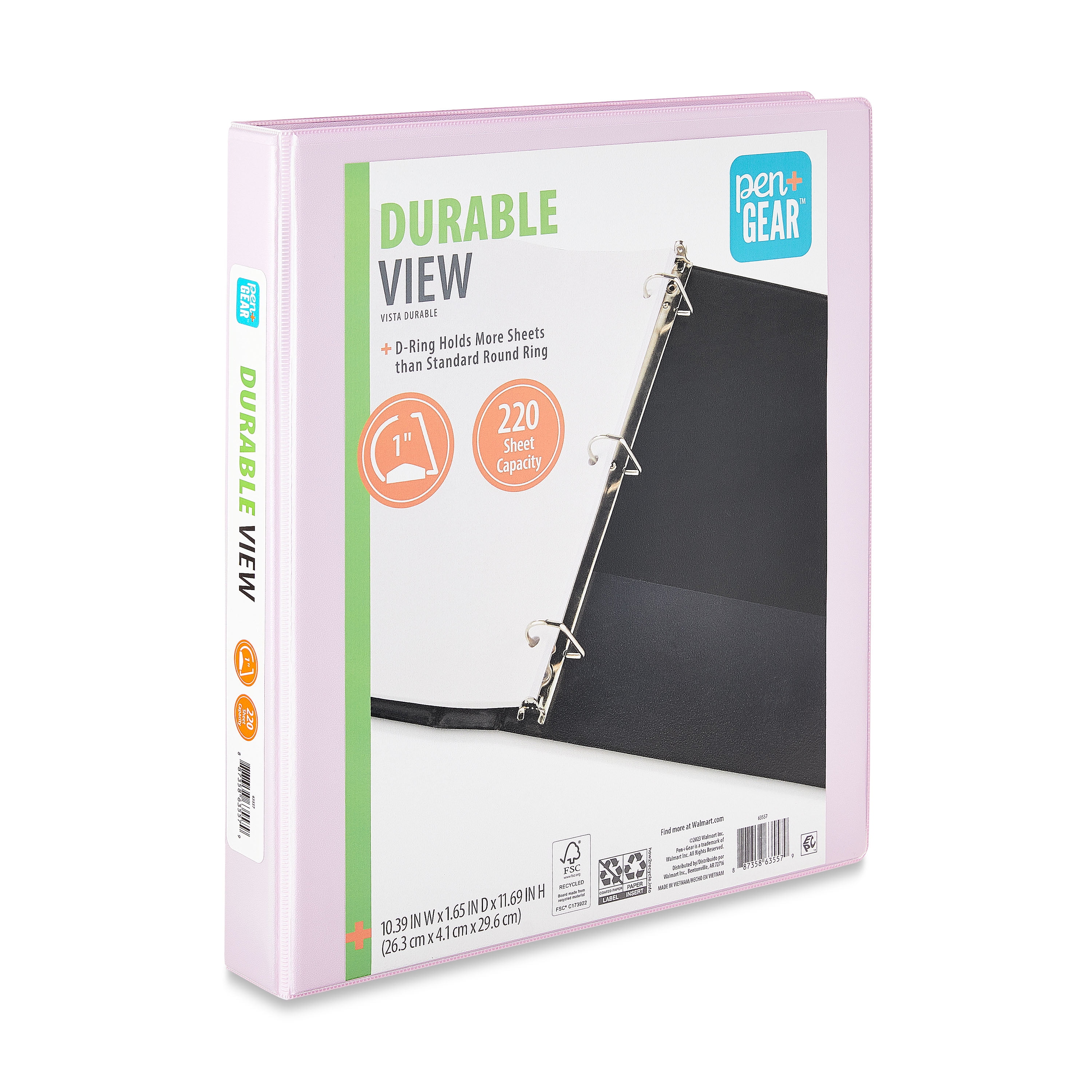 (6 pack) Pen+Gear Durable View 1" D-Ring Binder, Lilac 1-Pack