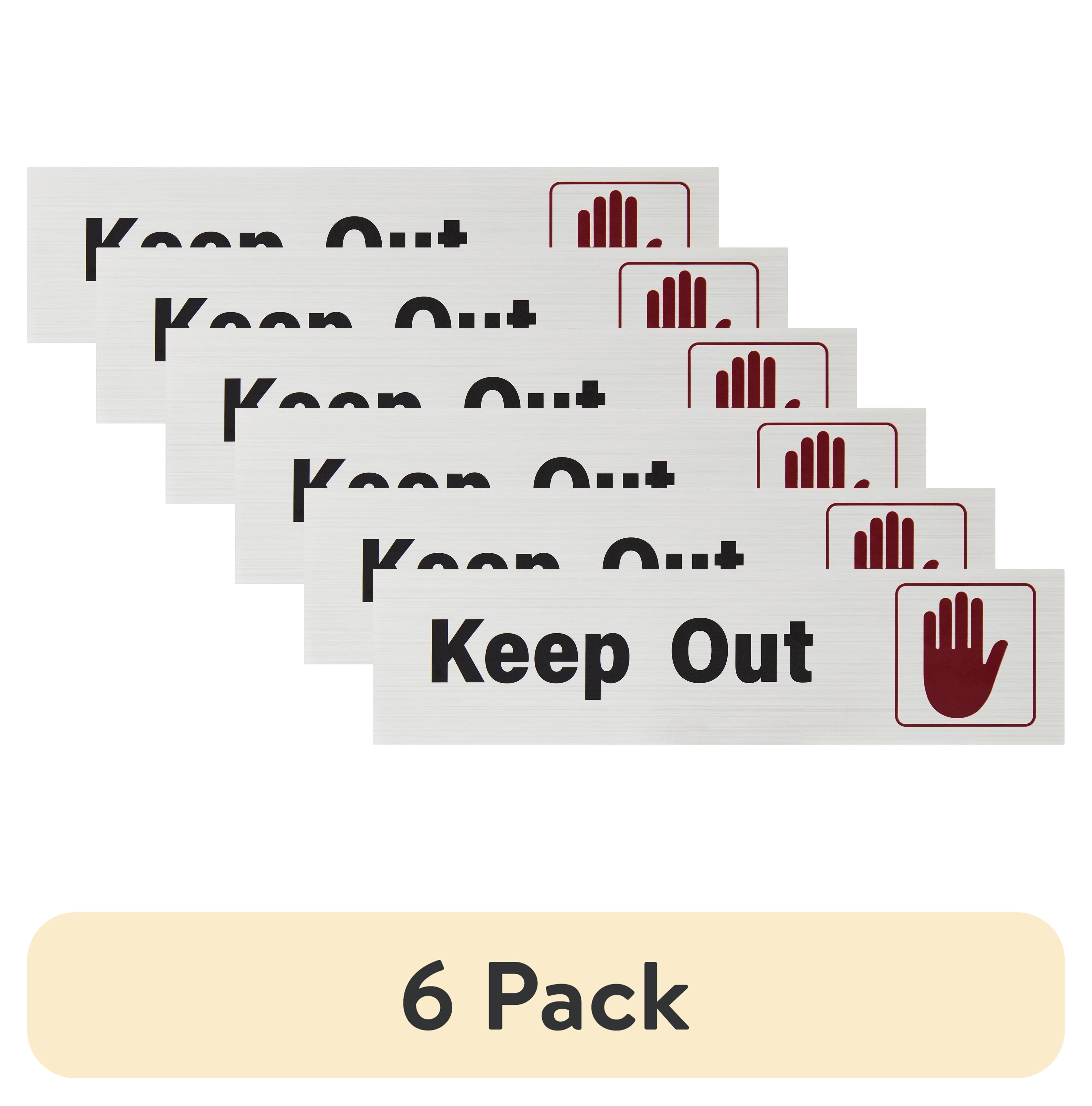 (6 pack) Pen+Gear KEEP OUT Sign, 2×8 Inches, High Visibility, Bold Black & Red, Durable Mylar, Universal Applications