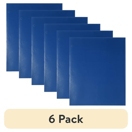 (6 pack) Pen+Gear Letter Size 2-Pocket Paper Folder, Blue