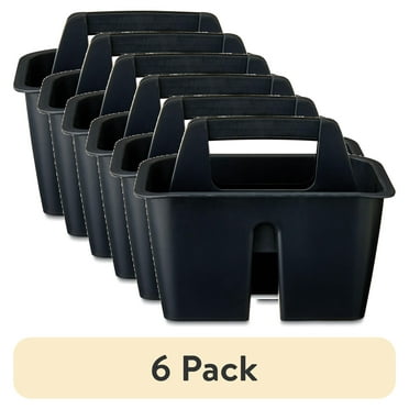 (6 pack) Pen+Gear Mini Plastic Caddy, Black