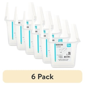 (6 pack) Pen+Gear Book Bin, Clear, 14.3 x 5.44 x 7.1 in