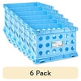 thumbnail interactive-video image 1 of (6 pack) Pen+Gear Plastic File and Storage Crate, Sky Blue, 1-pack, 1 of 9