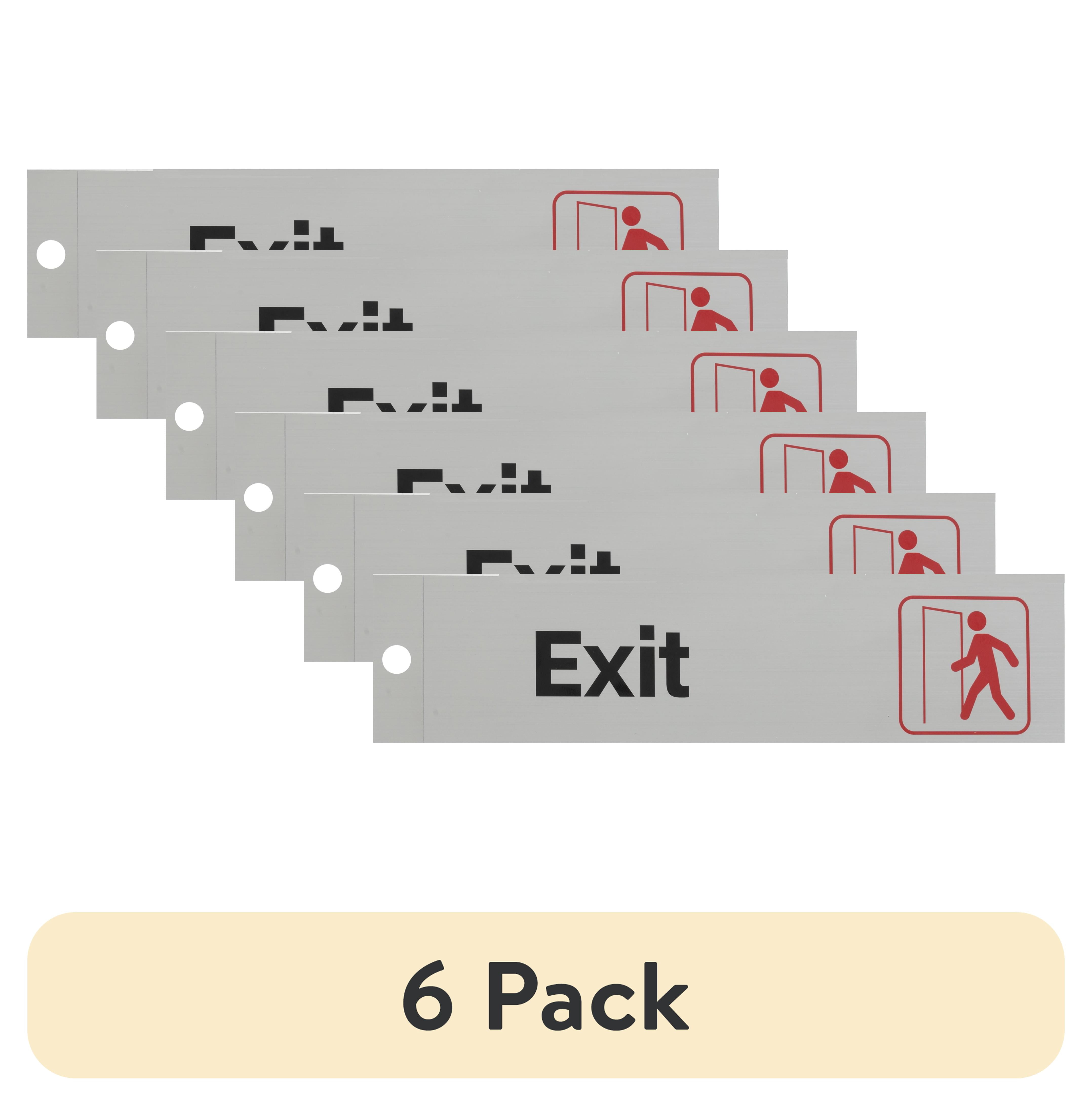 (6 pack) Pen+Gear Silver Mylar EXIT Sign, 2x8 inch - Ideal for Office ...