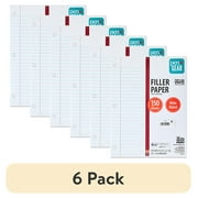 (6 pack) Pen+Gear 150 Sheets Wide Ruled Filler Paper, 10.5" x 8"