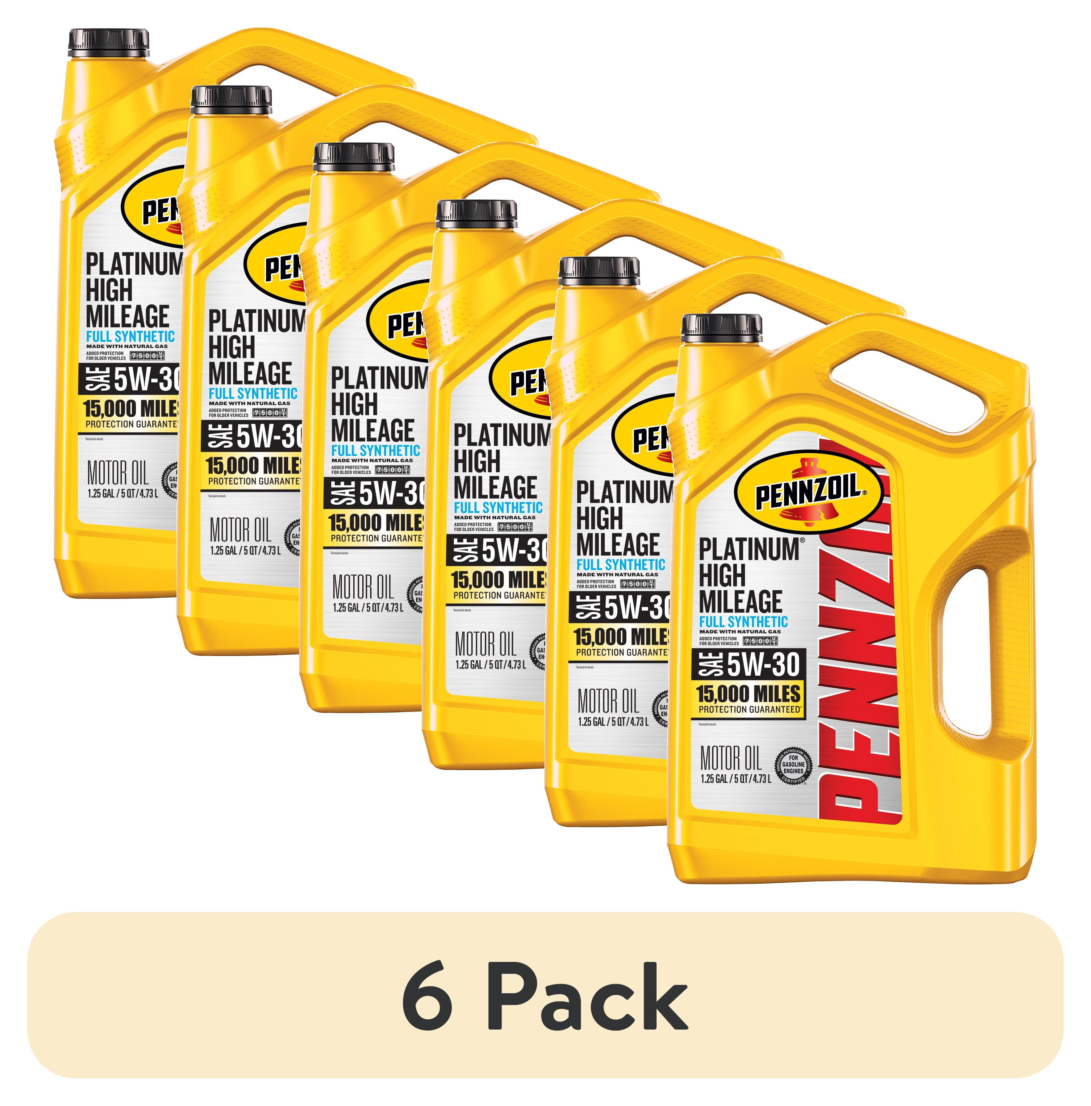 6 pack) Pennzoil Platinum High Mileage Full Synthetic 5W-30