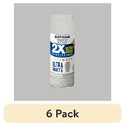 6 pack Perfect Gray, Rust-Oleum American Accents 2X Ultra Cover Ultra Matte Spray Paint-328396, 12 oz