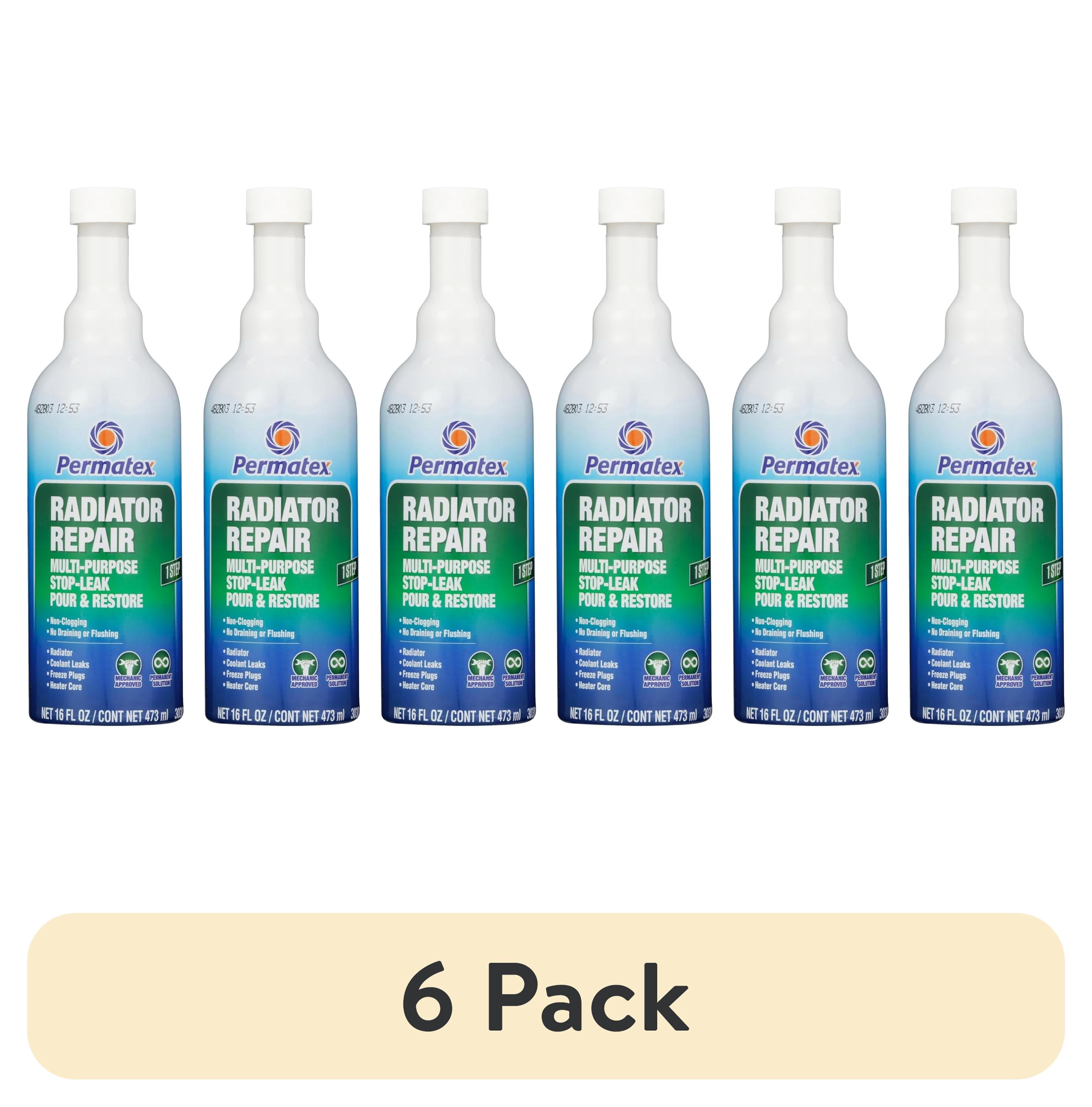 (6 pack) Permatex 30301 Radiator Repair - Stop Leak, 16 fl oz, Protecting Against Coolant Loss, Stopping Leaks and Seepage from Head Gaskets