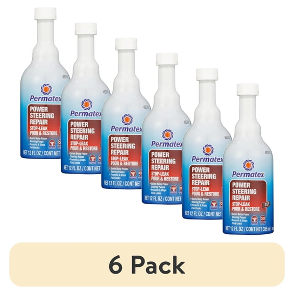 (6 pack) Permatex 30303 Power Steering - Stop Leak, Effectively Stops Power Steering System Leaks While Revitalizing Seals and O-Rings, 12 oz