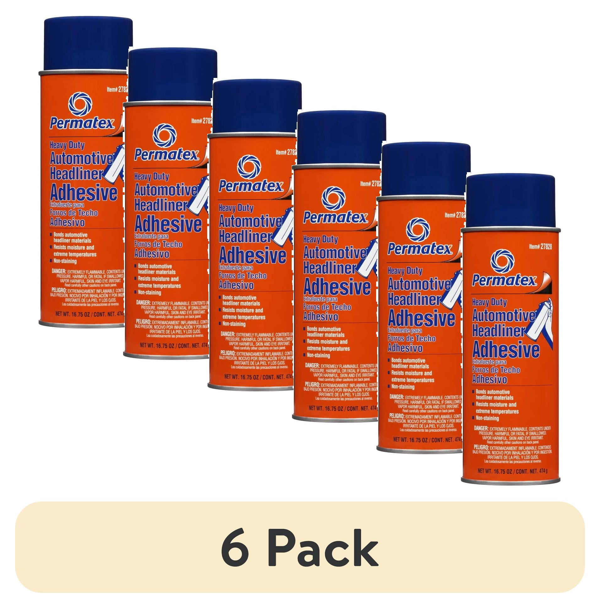 (6 pack) Permatex Body Shop Heavy Duty Headliner & Carpet Adhesive 16.75 oz New - 27828