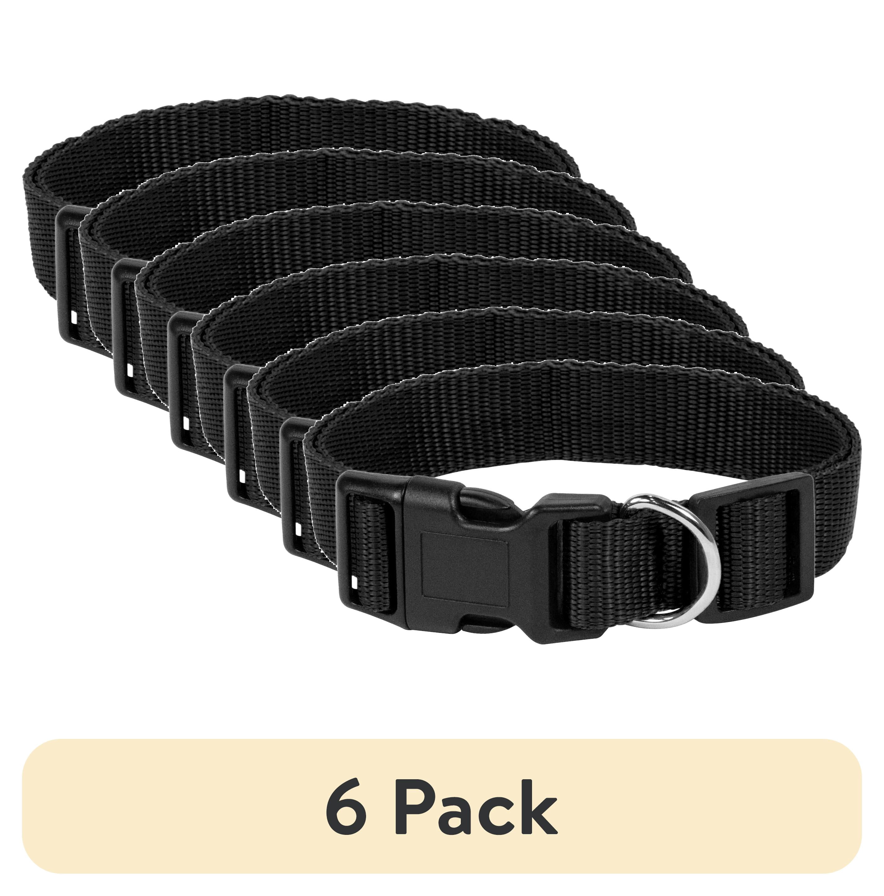 (6 pack) Pet Champion Dog Collar Large Black, 1.0 CT