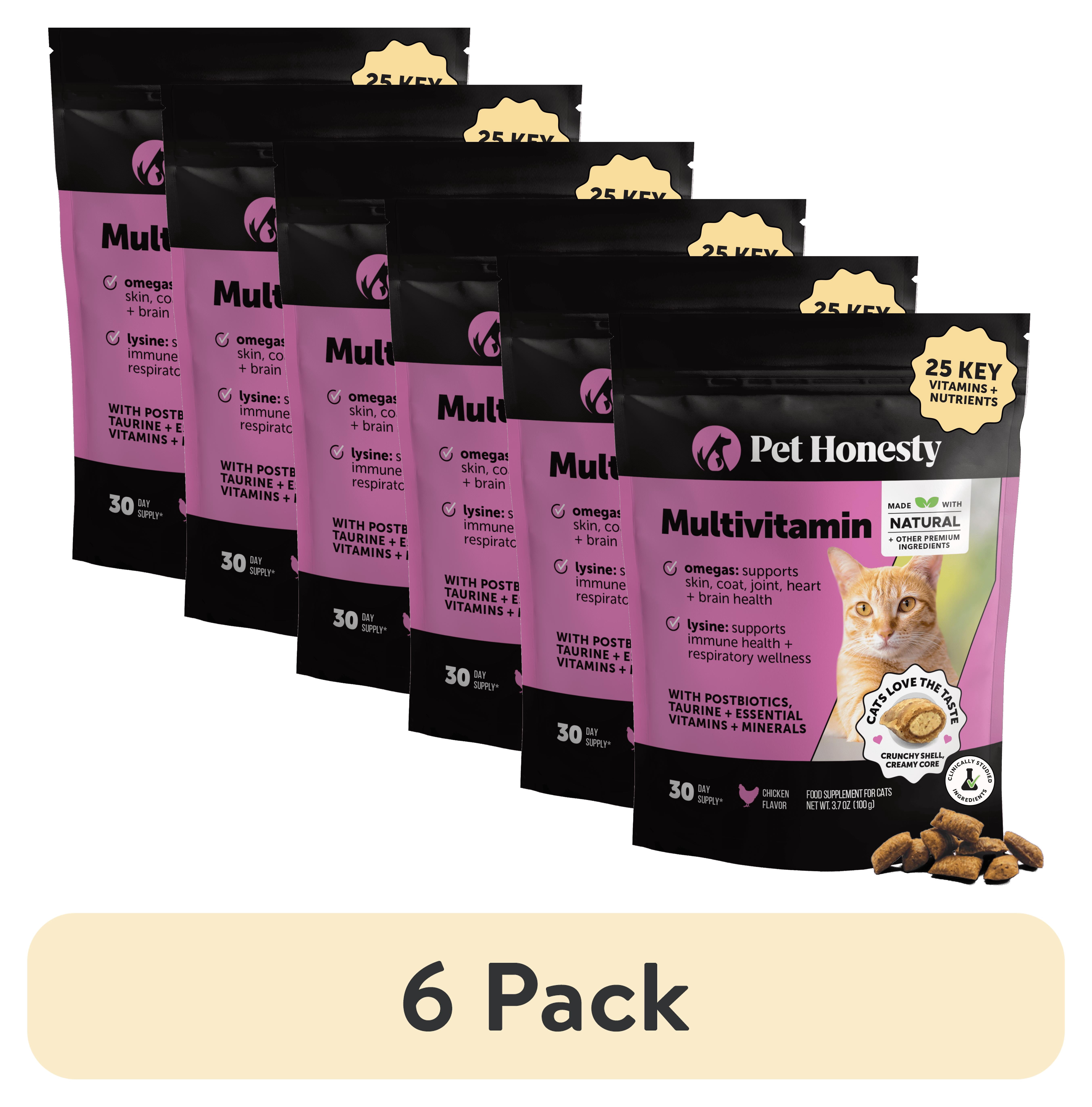 (6 pack) Dual Texture Multivitamin for Cats (Chicken Flavor)
