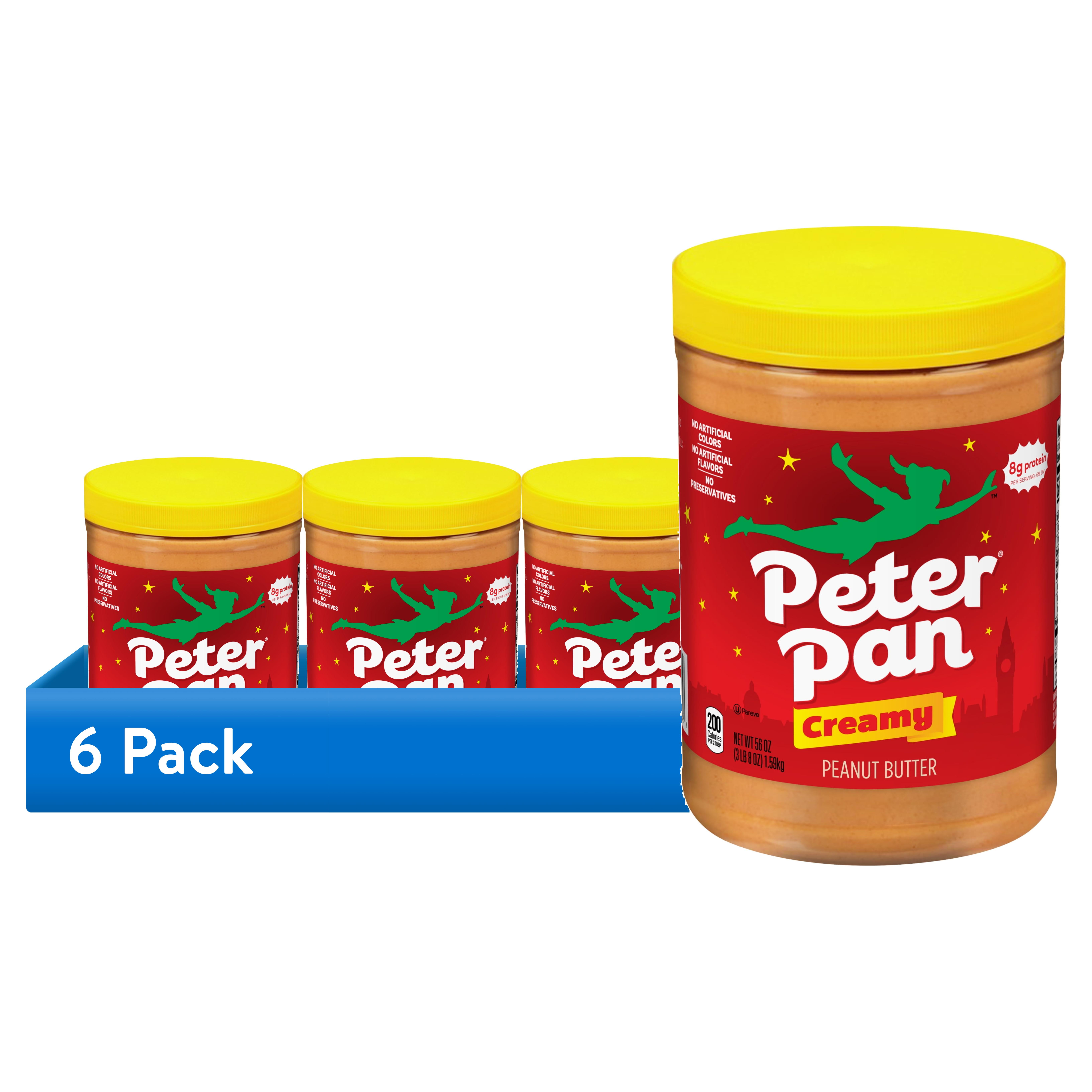 (6 pack) Peter Pan Original Creamy Peanut Butter Spread, 56 oz