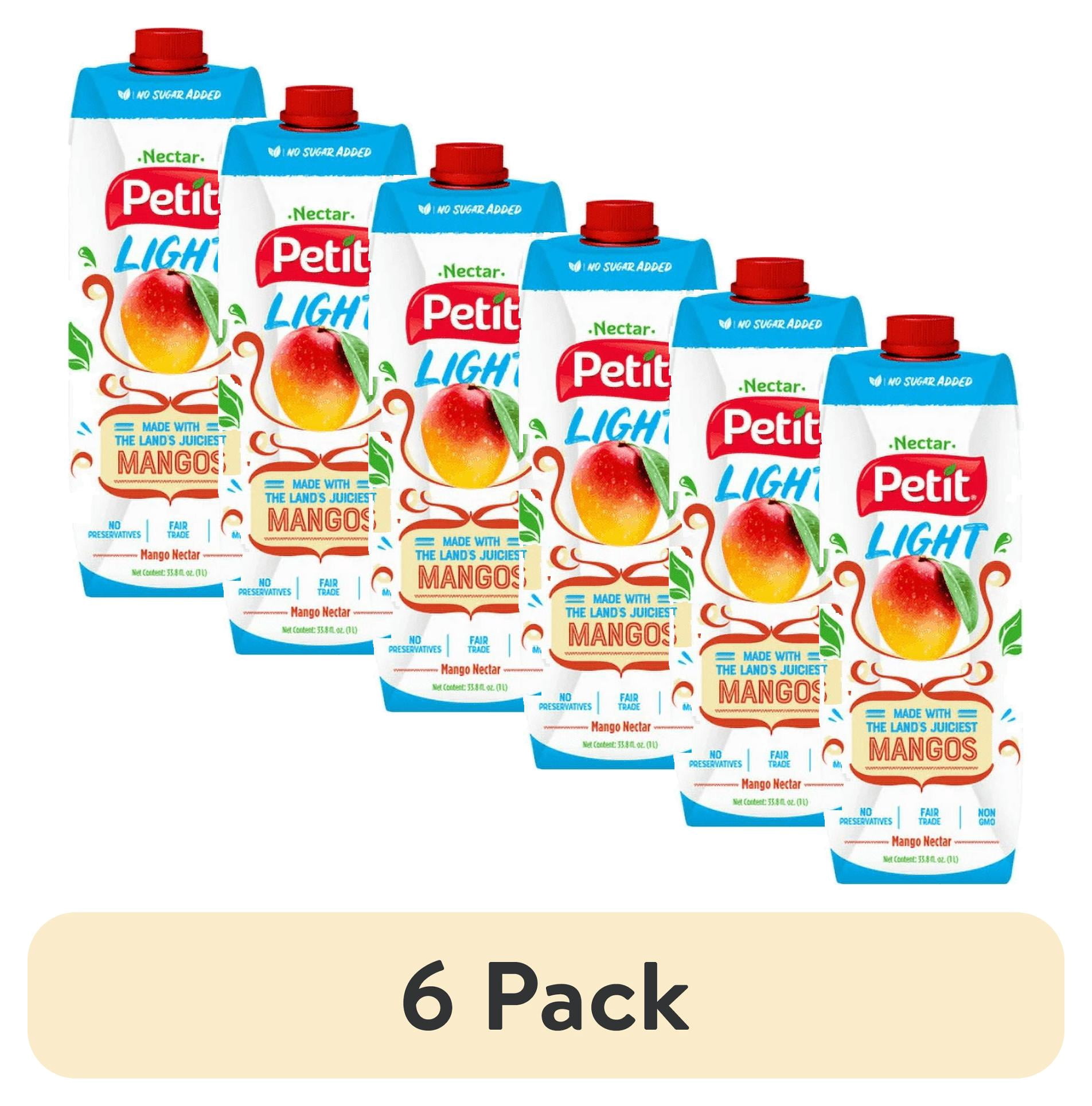 (6 pack) Petit Light Mango Nectar Juice, 33.8 fl. oz., Nectar Juice, Creamy Texture