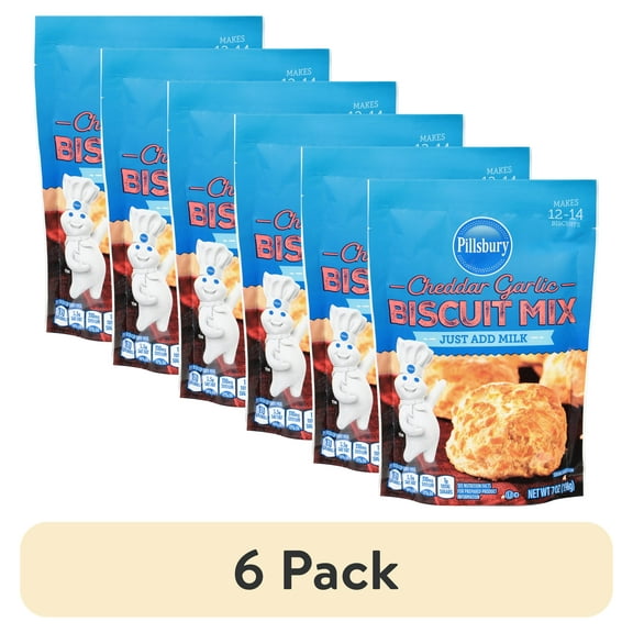 (6 pack) Pillsbury Cheddar Garlic Biscuit Mix, 7 oz Bag