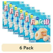 (6 pack) Pillsbury Funfetti Cake Donut Mix with Candy Bits, 16.2 oz Box