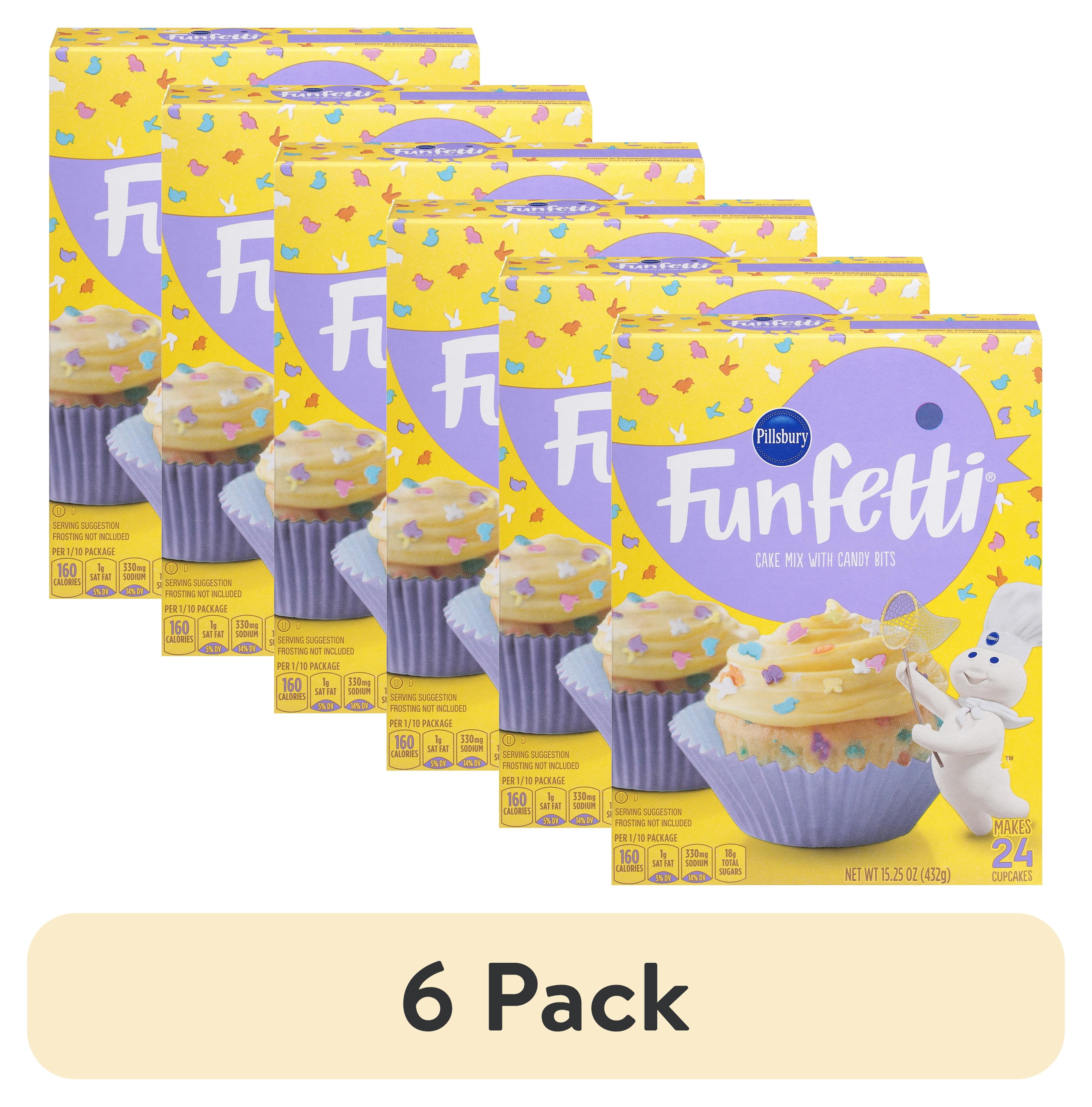 (6 pack) Pillsbury Funfetti Spring Cake Mix with Candy Bits, 15.25 oz Box