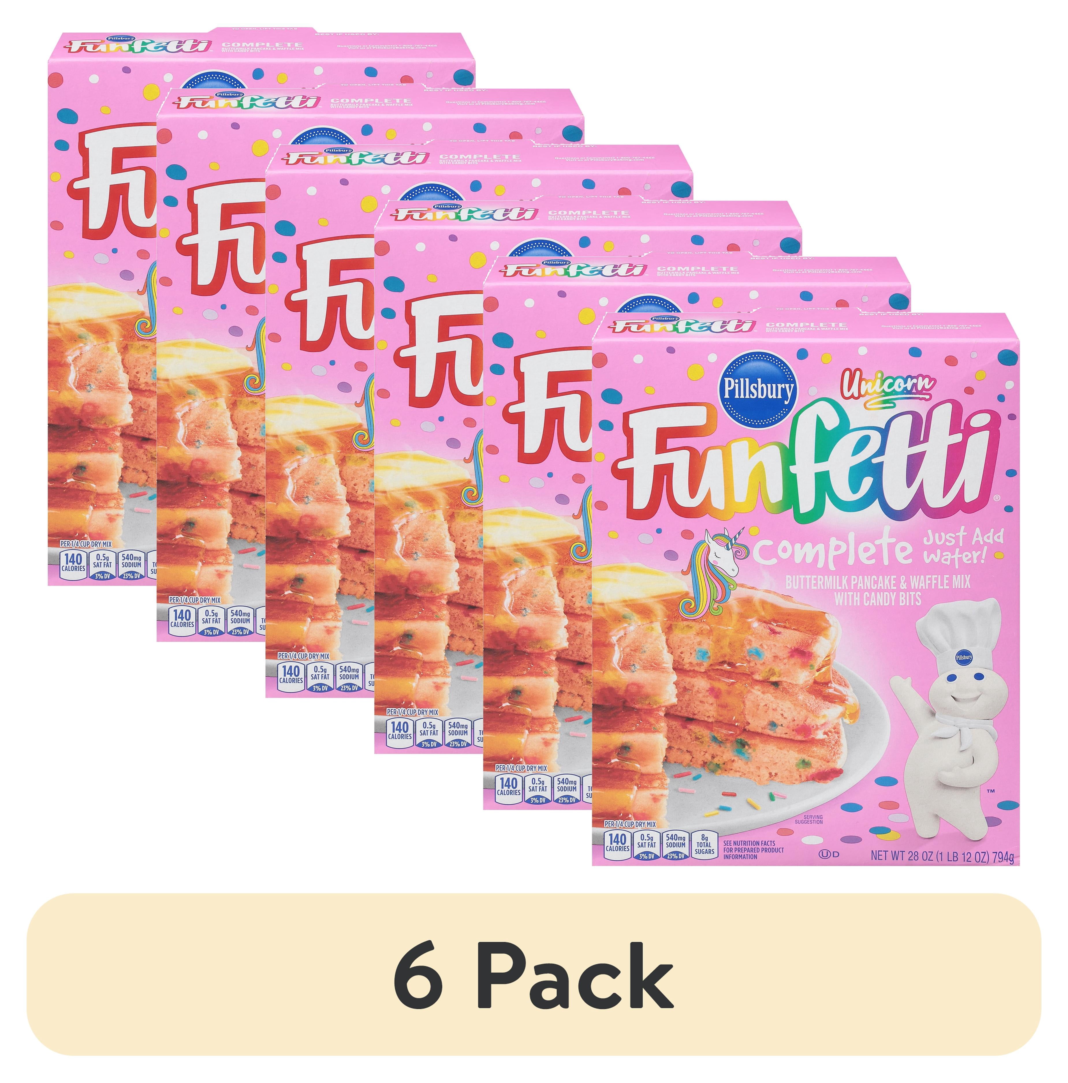 (6 pack) Pillsbury Funfetti Unicorn Complete Buttermilk Pancake and Waffle Mix, 28 Oz Box