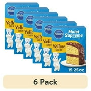 (6 pack) Pillsbury Moist Supreme Yellow Cake Mix, 15.25 oz Box