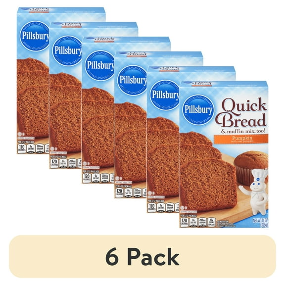 (6 pack) Pillsbury Pumpkin Quick Bread and Muffin Mix, 14 oz Box