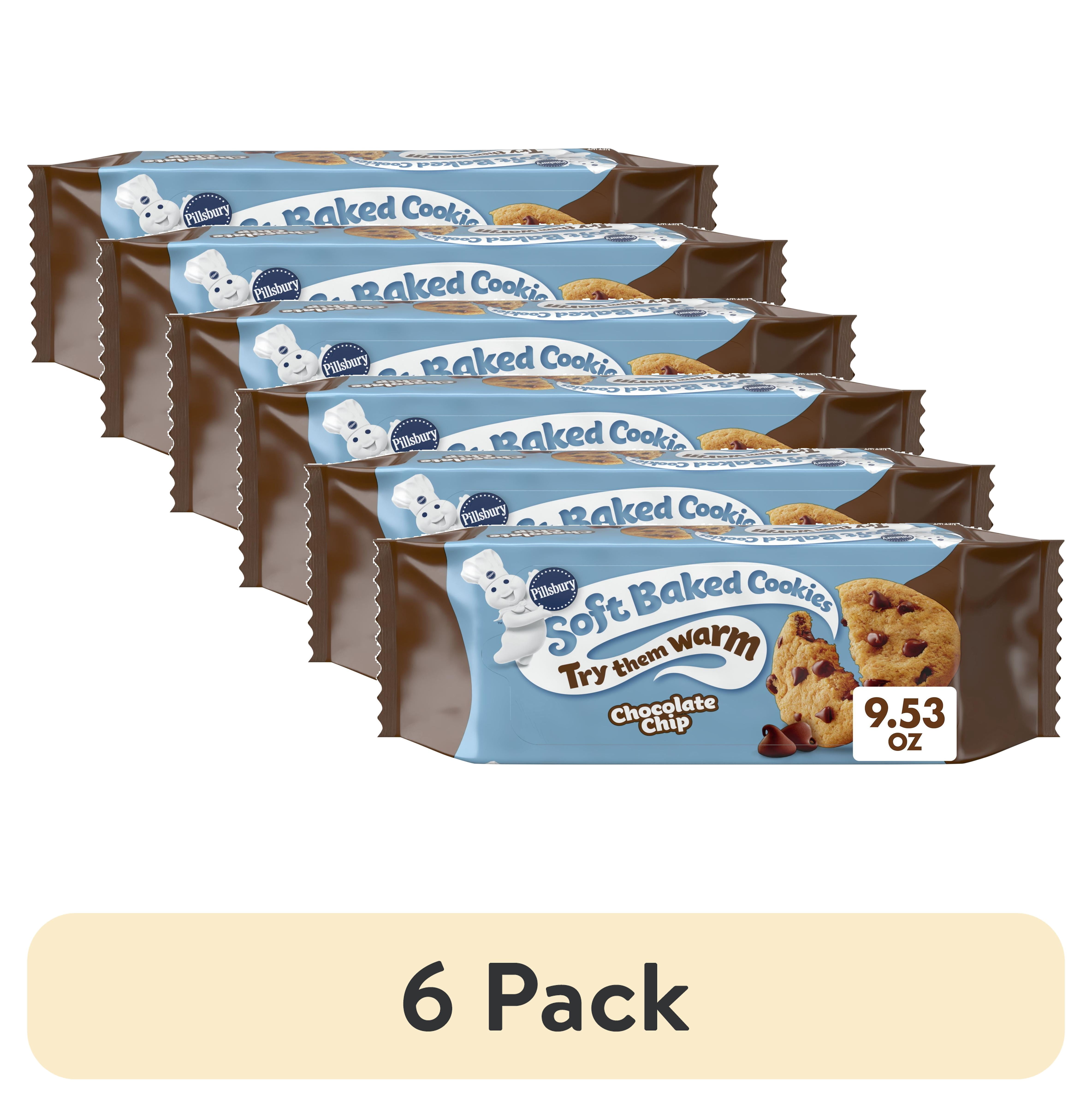 (6 pack) Pillsbury Soft Baked Cookies, Chocolate Chip, 9.53 oz, 18 ct