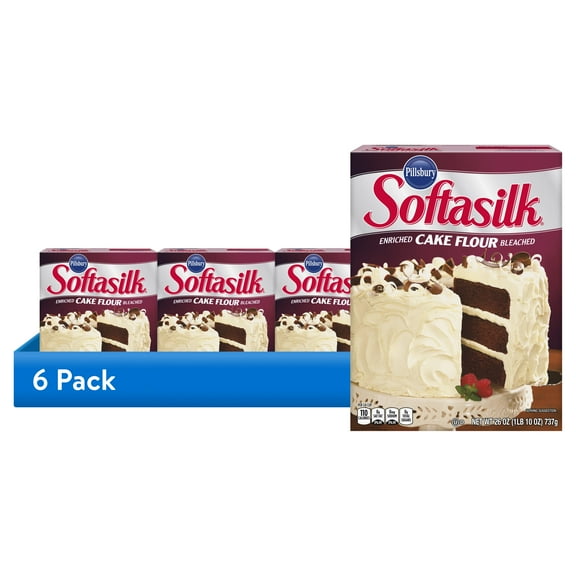 (6 pack) Pillsbury Softasilk Cake Flour, 26 oz Box