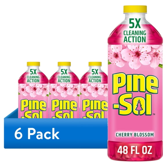 (6 pack) Pine-Sol Multi-Surface Cleaner, Cherry Blossom, 48 Fluid Ounces