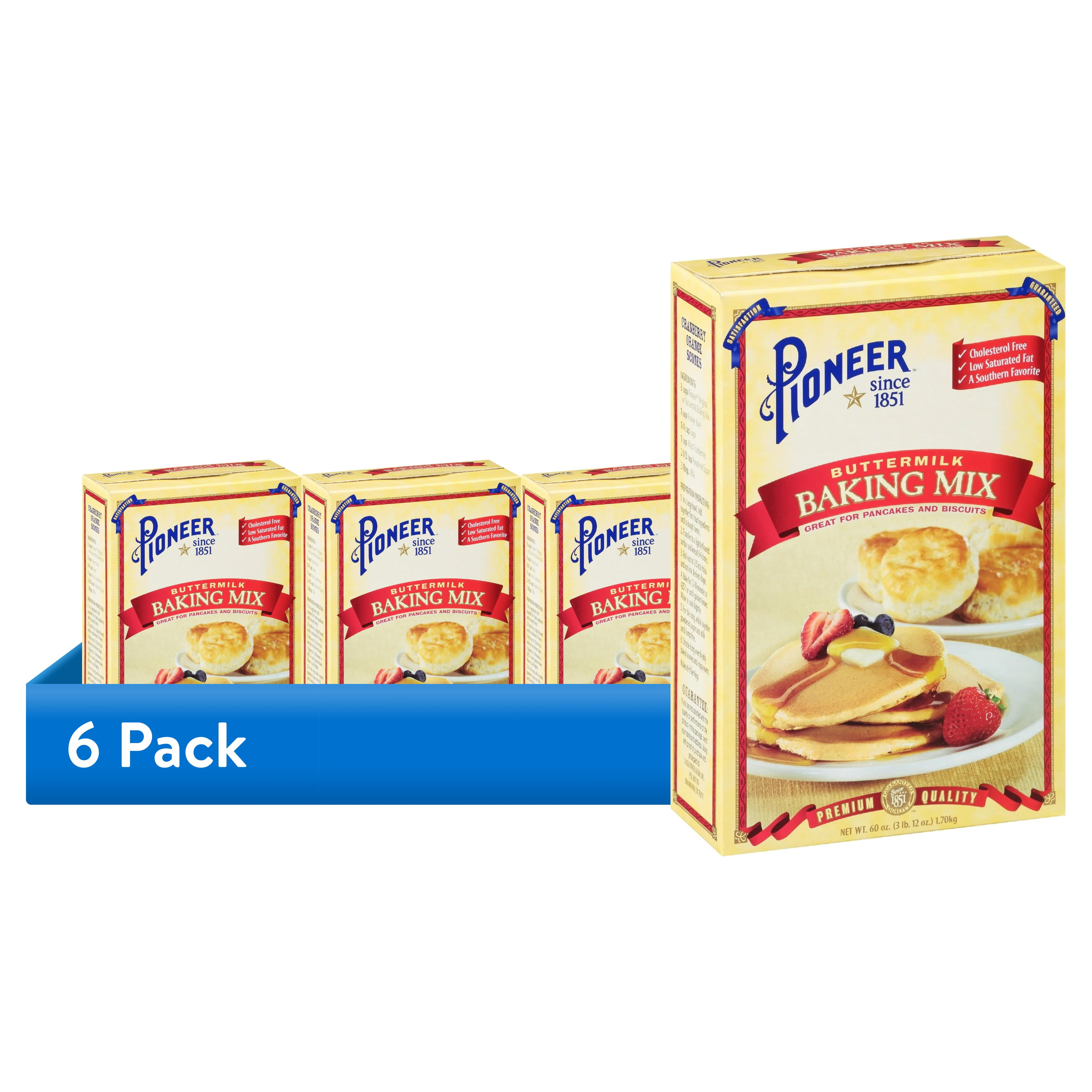 (6 pack) Pioneer Brand Buttermilk Pancake and Baking Mix, 60 oz