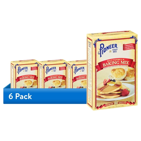 (6 pack) Pioneer Brand Buttermilk Pancake and Baking Mix, 60 oz